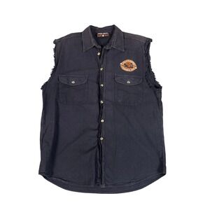 Vintage‎ Biker Design XL Mens Laconia NH Rally Races Sleeveless Shirt Vest